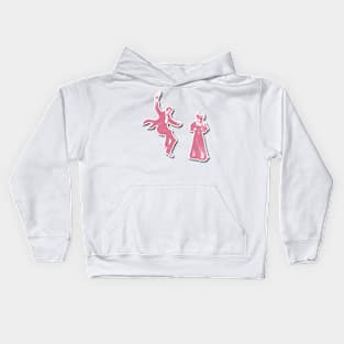 He Danced A Jig Sticker Couple In Pink Kids Hoodie